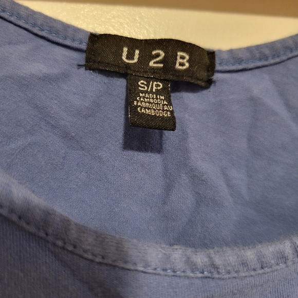 Used Washed Out Blue crop Top size S - Picture 2 of 3